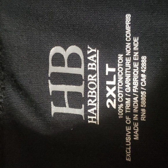 Harbor Bay. Heathered Black; Mock Turtle Neck; Ribbed Neck and Cuff. Size 2XLT - Picture 8 of 10